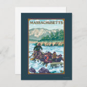 MassachusettsRiver Rafting Scene Briefkaart (Voorkant / Achterkant)