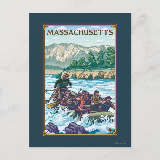 MassachusettsRiver Rafting Scene Briefkaart (Voorkant)