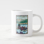 MassachusettsRiver Rafting Scene Extra Grote Beker (Rechts)