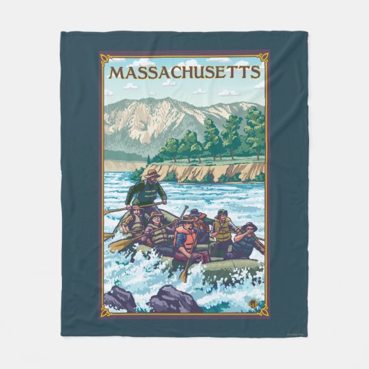 MassachusettsRiver Rafting Scene Fleece Deken (Voorkant)