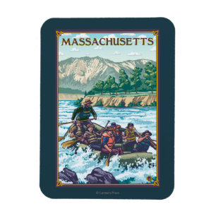 MassachusettsRiver Rafting Scene Magneet