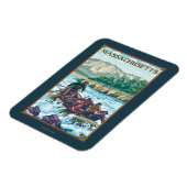 MassachusettsRiver Rafting Scene Magneet (Linkerzijde)