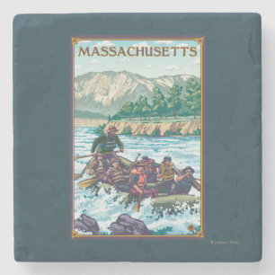 MassachusettsRiver Rafting Scene Stenen Onderzetter