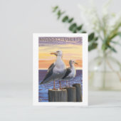 MassachusettsSea Gulls Scene Briefkaart (Staand voorkant)