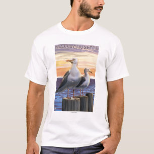 MassachusettsSea Gulls Scene T-shirt