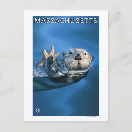 MassachusettsSea Otter Scene Briefkaart (Voorkant)