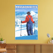 MassachusettsSkier Admiring Uitzicht Canvas Afdruk (Insitu (Woonkamer))