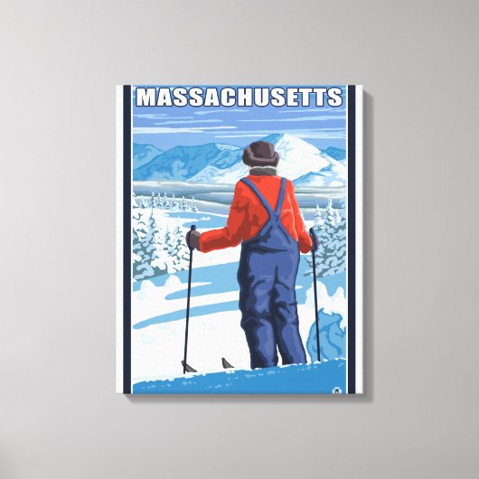 MassachusettsSkier Admiring Uitzicht Canvas Afdruk (Voorkant)