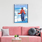 MassachusettsSkier Admiring Uitzicht Canvas Afdruk (Insitu (Woonkamer))
