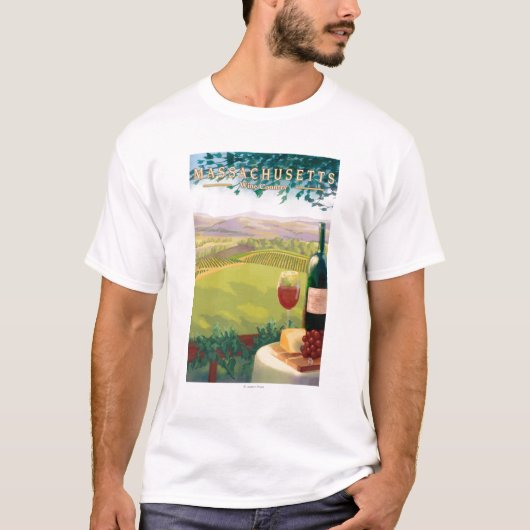 MassachusettsWine Country Scene T-shirt (Voorkant)