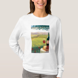 MassachusettsWine Country Scene T-shirt