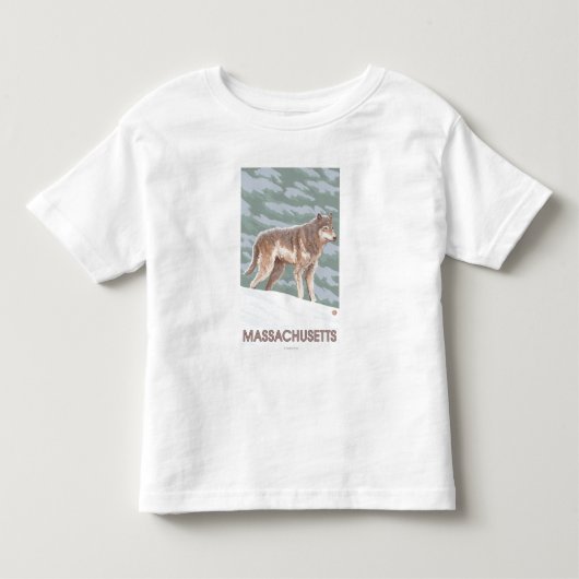 MassachusettsWolf Scene Kinder Shirts (Voorkant)