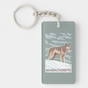MassachusettsWolf Scene Sleutelhanger