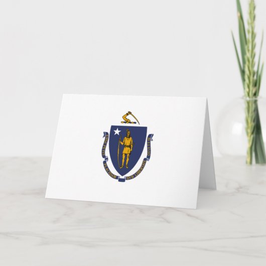 Massachusite Flag, Flag of Massachusetts Kaart (Voorkant)