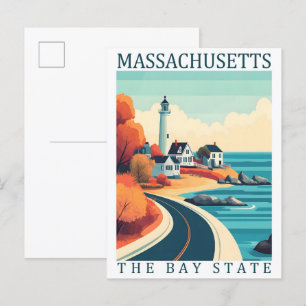 Massachussets van de Bay State USA Travel Place Briefkaart