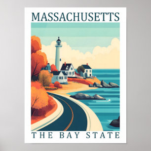 Massachussets van de Bay State USA Travel Place Poster