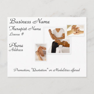 massage/bodyWork Briefkaart (wit)