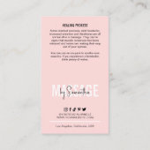 Massage Care Instructies Vrouwelijk Roze Masseuse Visitekaartje (Achterkant)