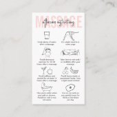 Massage Care Instructies Vrouwelijk Roze Masseuse Visitekaartje (Voorkant)