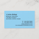 Massage/ Carte de visite chiropraticien/ Bleu (Dos)