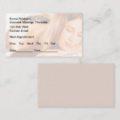Massage Cartes de visite de rappel de rendez-vous  (Devant / Derrière)
