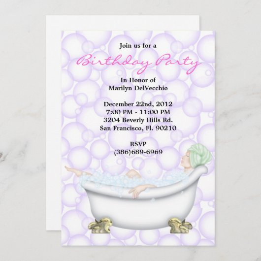 Massage de Bath de spa et invitation doux MIGNONS (Devant / Derrière)