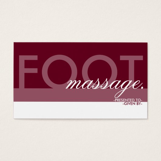 MASSAGE FOOT carte cadeau superposition (Devant)
