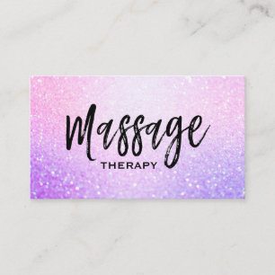 *~* Massage Glitter Roze Lavendel Gradient Sparkle Visitekaartje