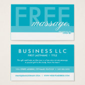 MASSAGE GRATUIT couverture de carte cadeau (Devant & derrière)