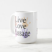 Massage Live Love Mug Cadeau (Devant gauche)