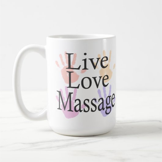 Massage Live Love Mug Cadeau (Gauche)
