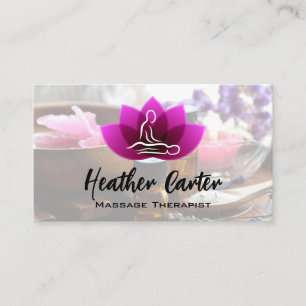 Massage Lotus Flower Logo spa-oliën-zouten Visitekaartje