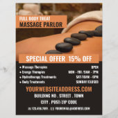Massage met warme steen, massageparlor flyer (Voorkant)