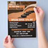 Massage met warme steen, massageparlor flyer (Hand)
