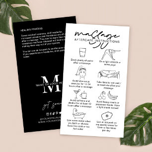 Massage Nazorg Instructies Minimalistische Masseus Visitekaartje