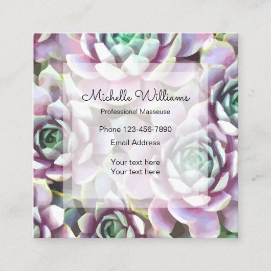 Massage Professional Vierkante Visitekaartje (Voorkant)