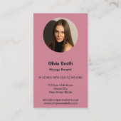 Massage professionnel rose Carte de visite et phot (Dos)