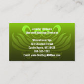 Massage professionnel vert / Carte de visite de yo (Dos)