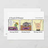 Massage Rocks Comic "A Touch of Humor" Briefkaart (Voorkant / Achterkant)