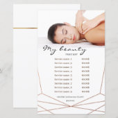 Massage Salon White Background & Lijst Price List (Voorkant / Achterkant)