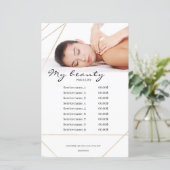 Massage Salon White Background & Lines Price List (Staand voorkant)