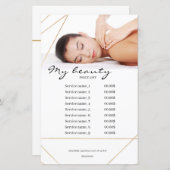 Massage Salon White Background & Lines Price List (Voorkant / Achterkant)