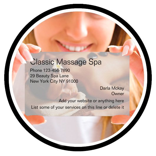 Massage Spa de beauté Cartes de visite