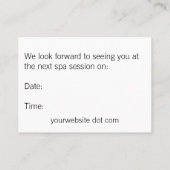 Massage Spa Salon Orchidées Florales Carte de rend (Dos)