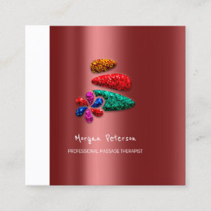 Massage Spa Wellness Bloemen Steen Logo Bourgondië Afsprakenkaartje