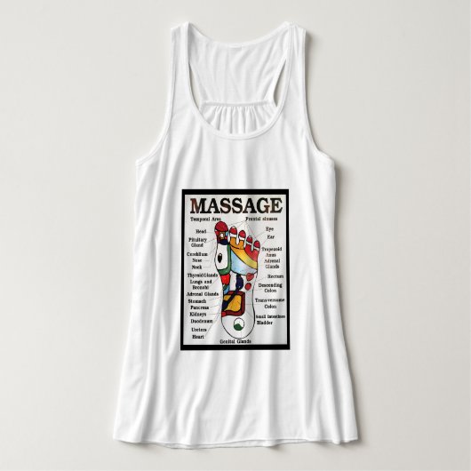 Massage Thai Foot ~ Reflexology-kaart Tanktop (Design voorkant)