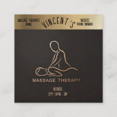 Massage Thérapie Or et Carte de visite noir (Devant)