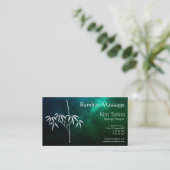 Massage Therapist Bamboo Dark Clouds Appointment Visitekaartje (Staand voorkant)