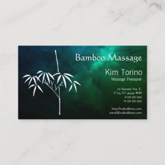 Massage Therapist Bamboo Dark Clouds Appointment Visitekaartje