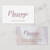 Massage Therapist Blush Pink Script Visitekaartje (Voorkant / Achterkant)